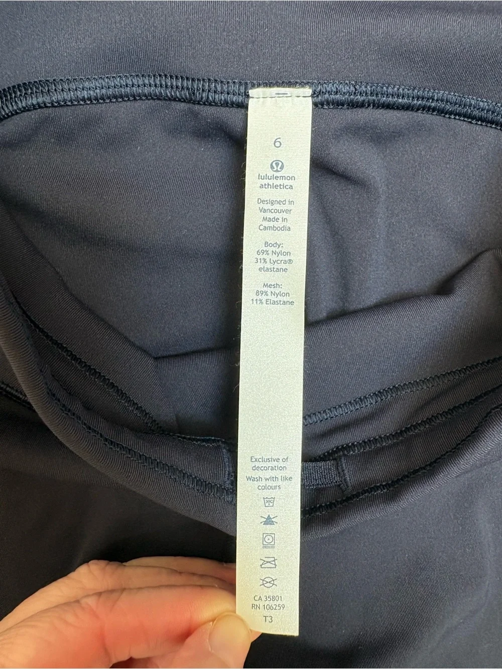 Lululemon Train Times 6” High Rise Shorts Navy Blue Size 6 Luxtreme